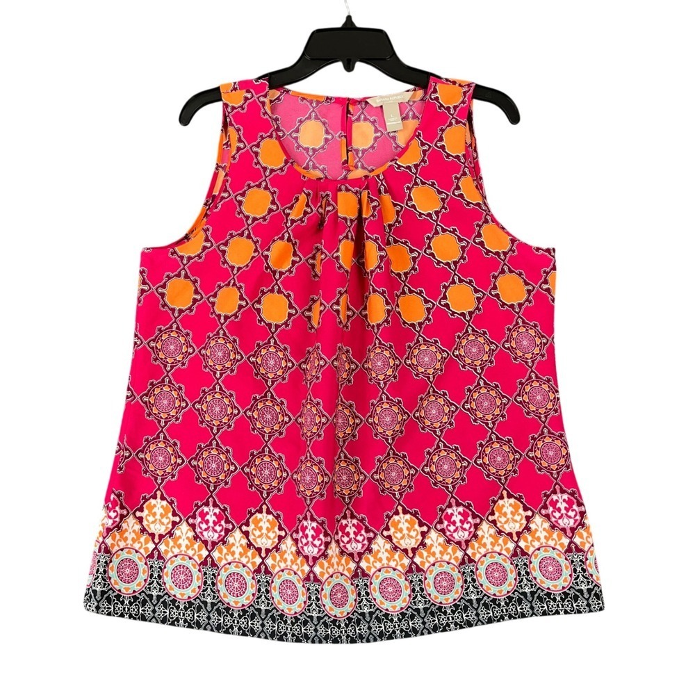 Banana Republic Top Womens L Sleeveless Boho Festival‎ Geometric Resortwear Chic